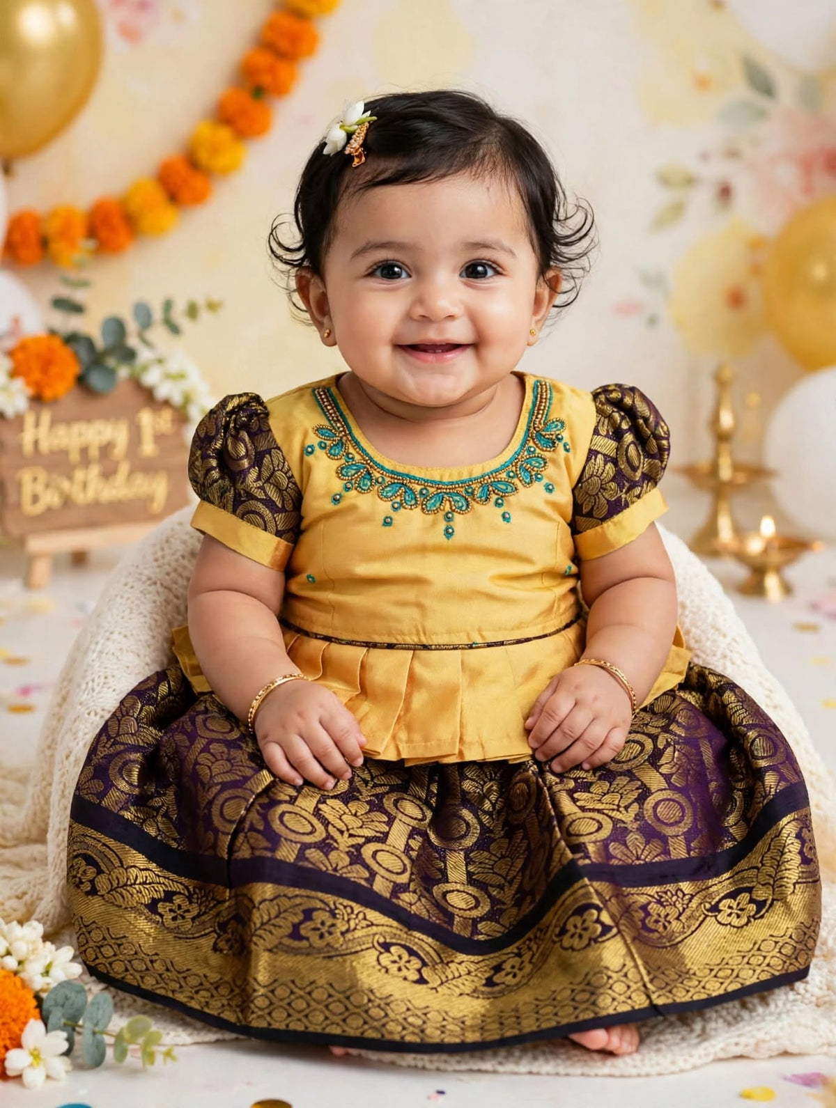 kids pavadai set