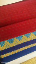 checked cotton saree