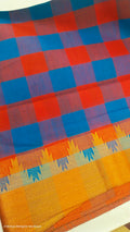 checked cotton saree