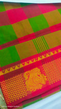 checked cotton saree