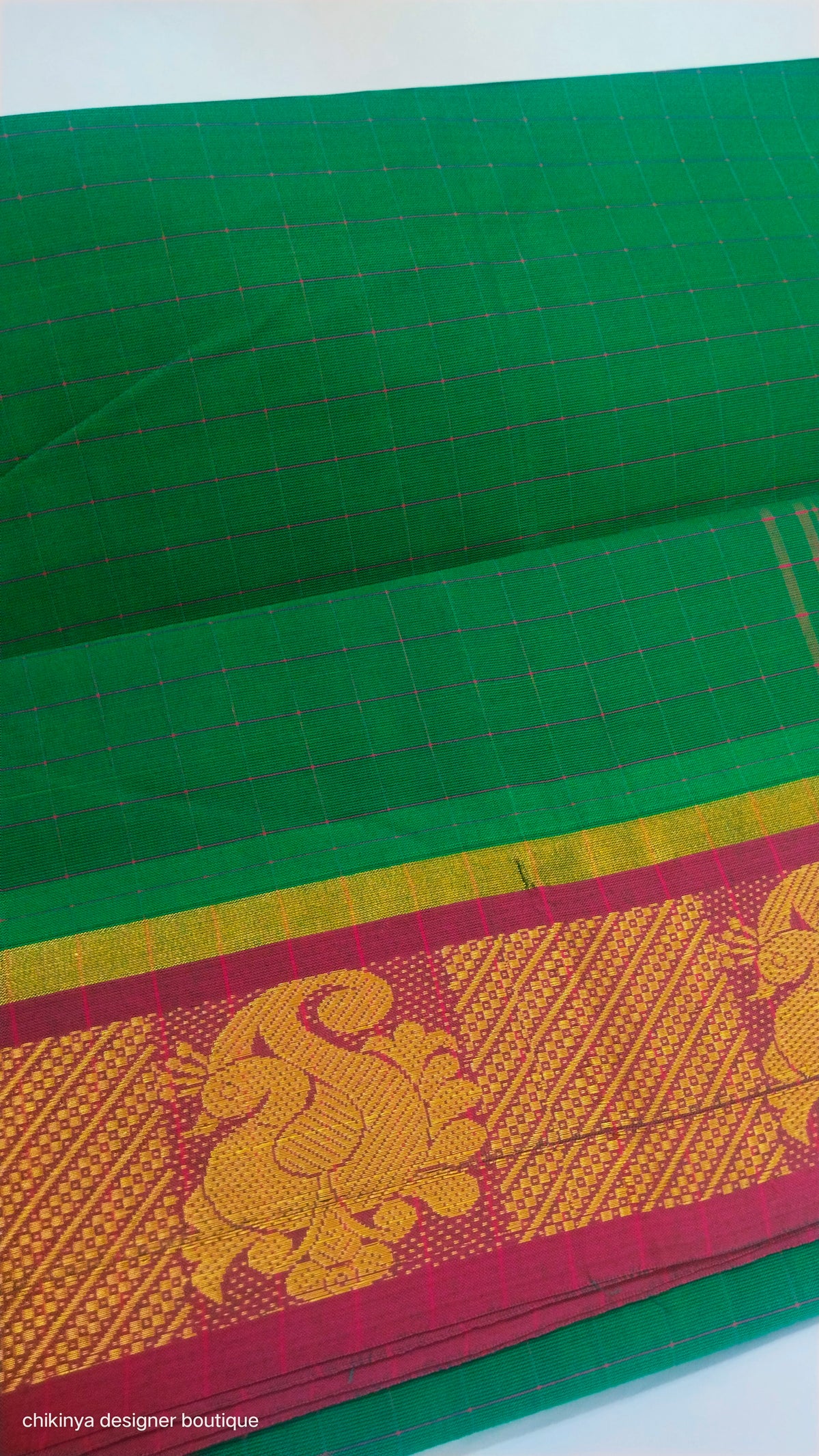 checked cotton saree