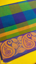checked cotton saree