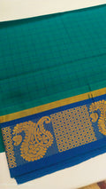 checked cotton saree