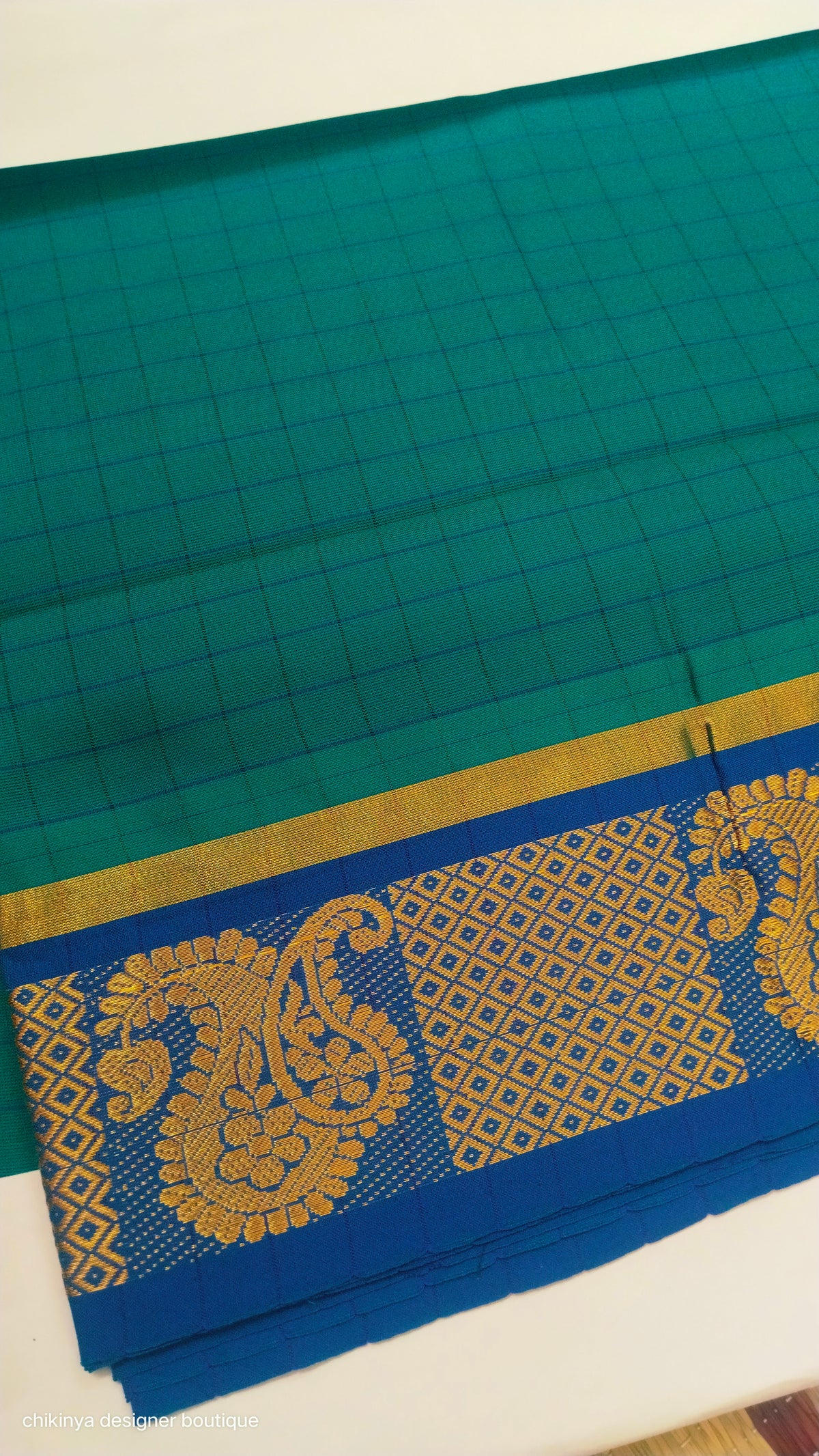 checked cotton saree