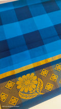 checked cotton saree
