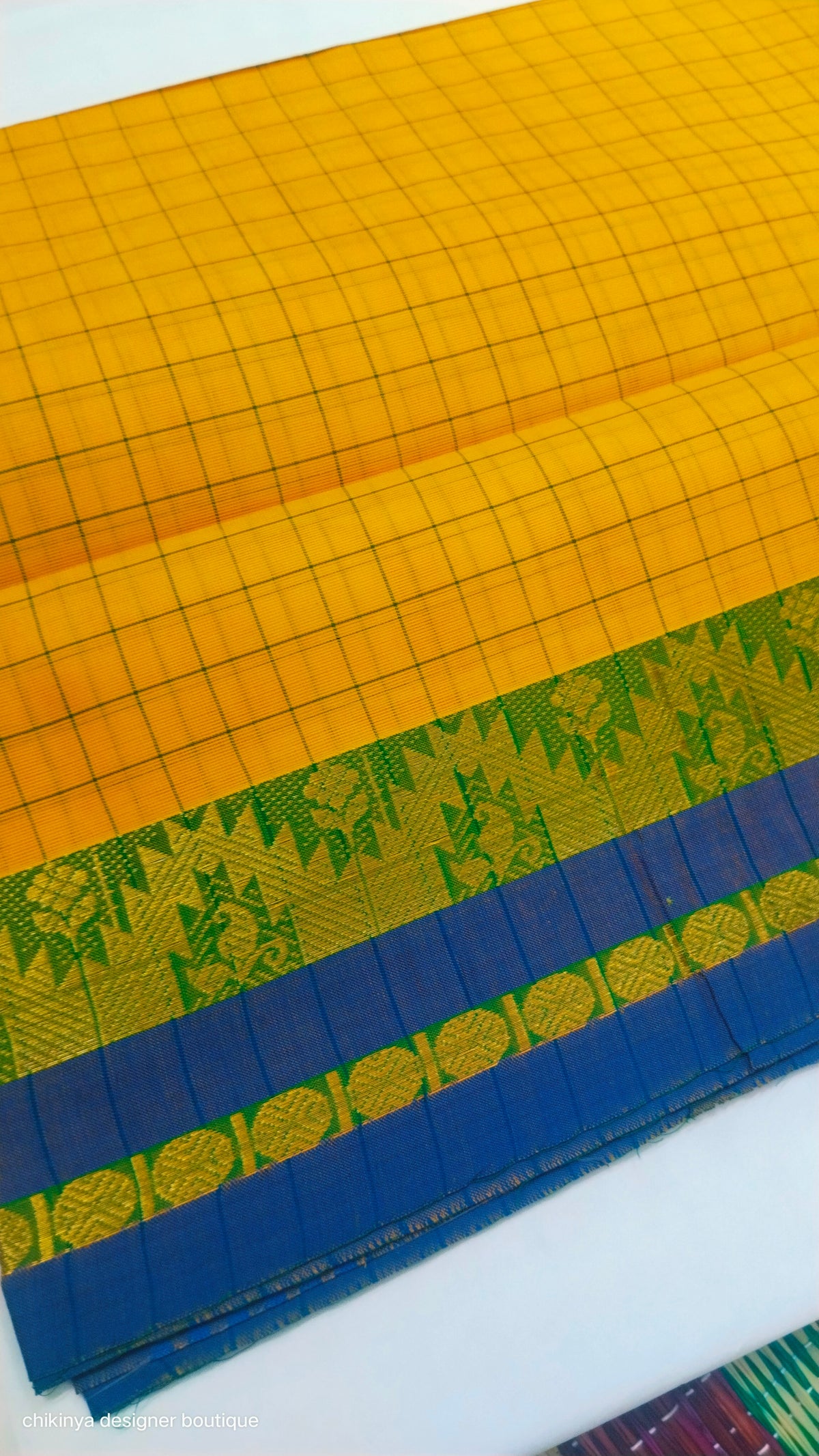 checked cotton saree