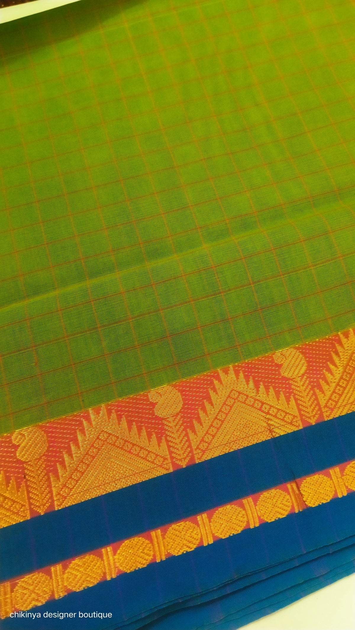 checked cotton saree