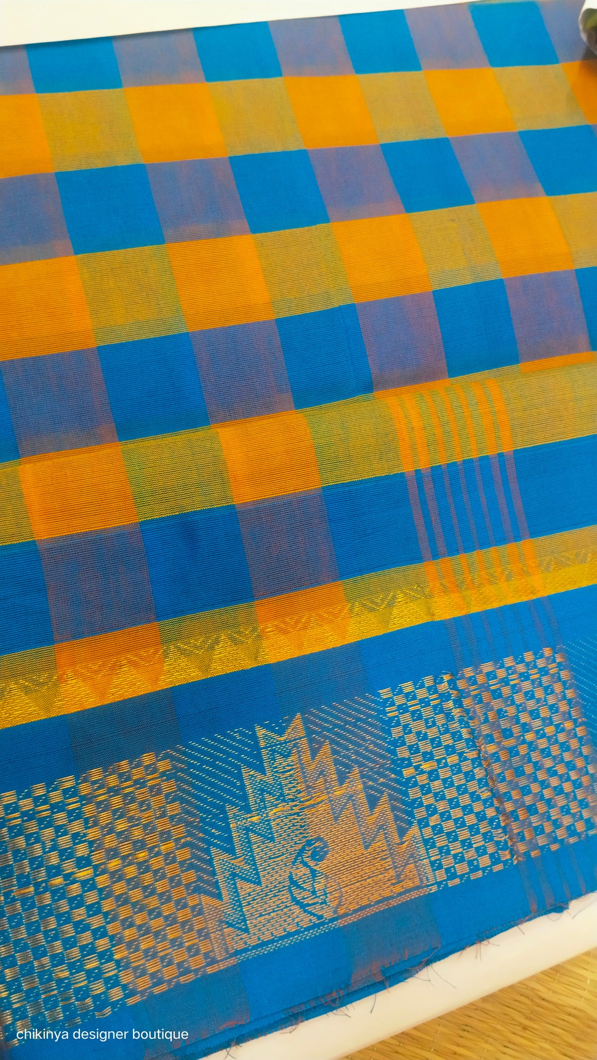 checked cotton saree