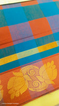 checked cotton saree