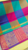 checked cotton saree